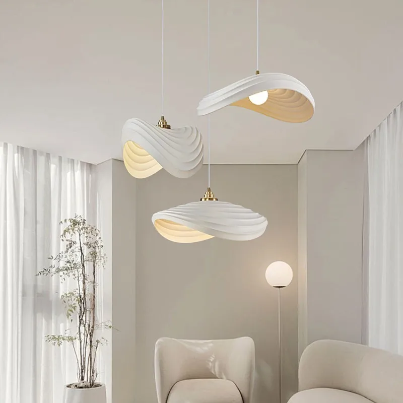 

Modern Minimalism E27 Led Pendant Lights Nordic Dining Room Wabi Sabi Resin Suspend Lamp Bar Macaron Droplight Led Lamp Fixtures