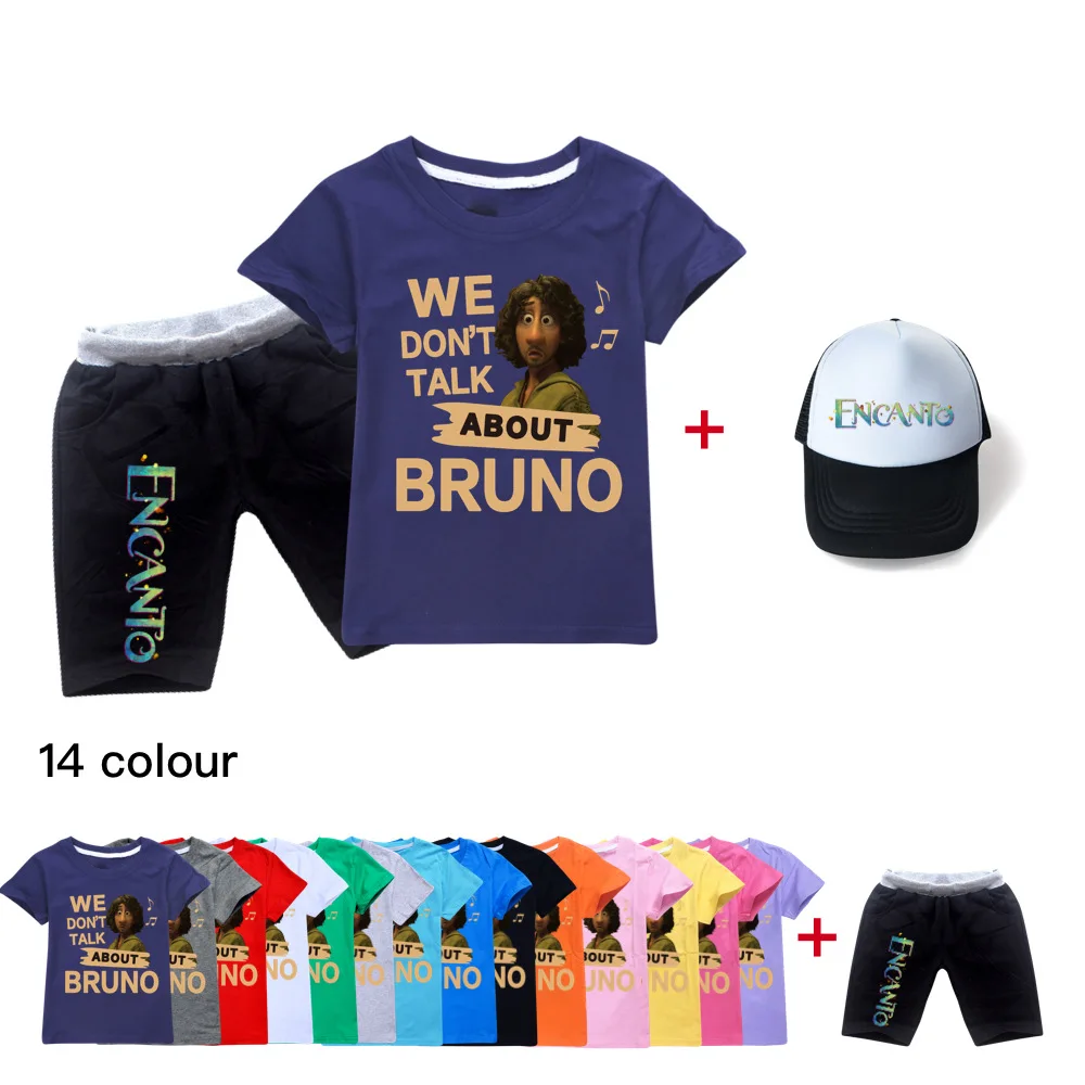 

2022 New Disney Encanto Summer Cartoon Print Toddler Girls Clothes 3-Pack Boys Tracksuit Set Baby Clothes
