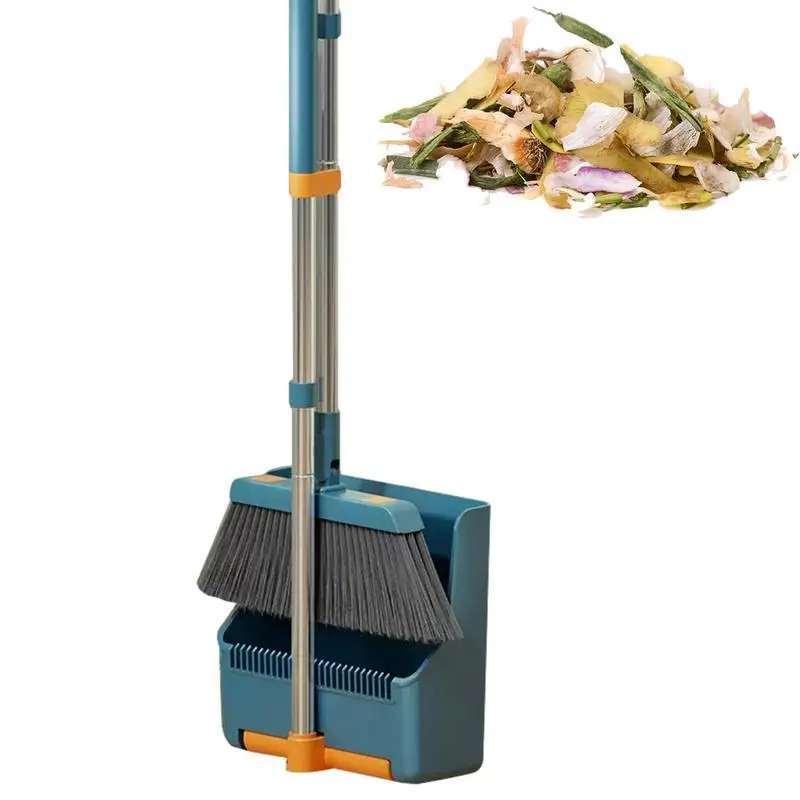 

Adjustable Broom And Dustpan Set With 180 Rotating Broom Portable Wide Applications Household Cleaning Tools For floor
