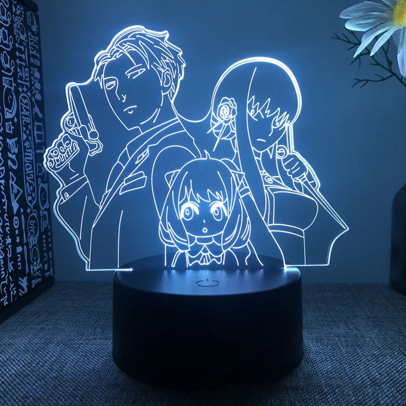 SPY X FAMILY 3D LED Night Light Acrylic Sheet Anime Figures Lamp Board Customized Acrylic Plate 3D Night Lamp Room Decor Gifts
