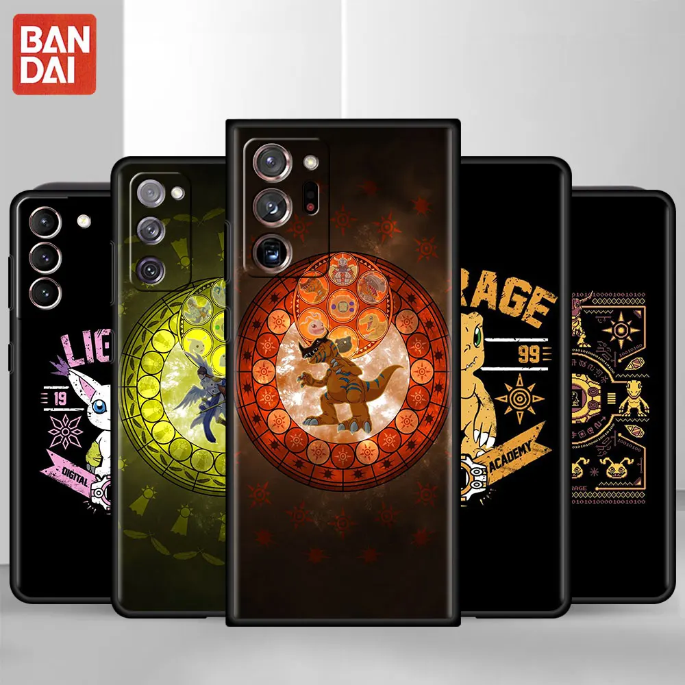 

Shockproof Case For Samsung Galaxy S22 S20 FE S21 Ultra Soft Phone Cover S10 Plus S10e S9 S8 Luxury Black Tpu Capas Digimon Cute