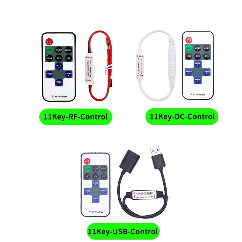 

DC 5-24V 11 Keys RF LED Strip Remote Controller Led Dimmer 11Key DC Control 11Key-USB-Control for LED 5050 2835 Strip Single