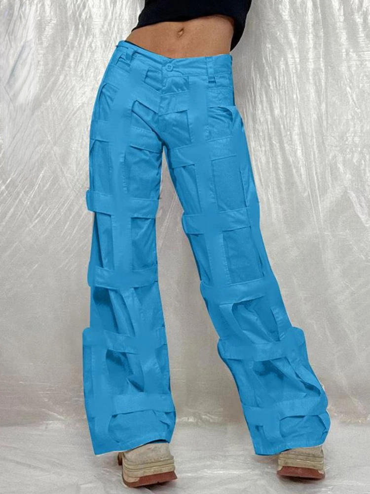 

Брюки-карго женские с широкими штанинами, с низкой посадкой