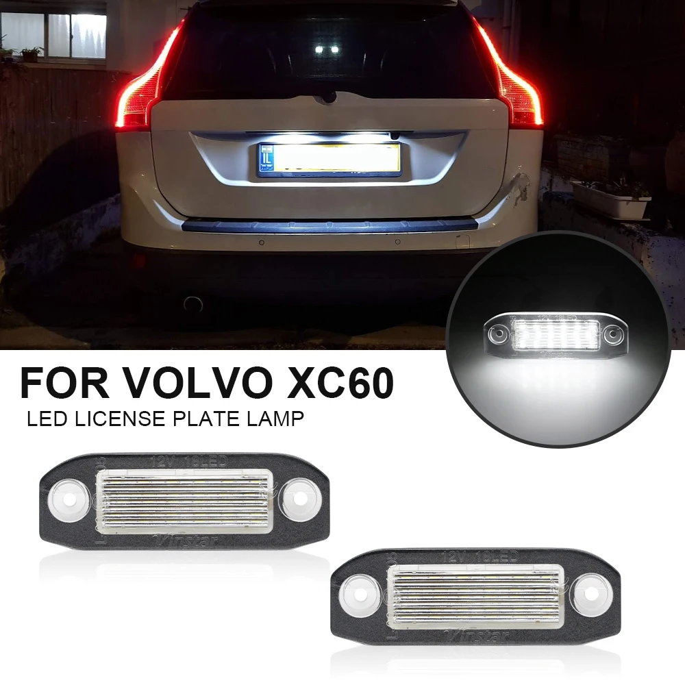 

2PCS For Volvo XC60 XC70 XC90 S60 V50 V70 S60 S80 C30 C70 Error Free Xenon White LED Car License Plate Number Lights Lamp