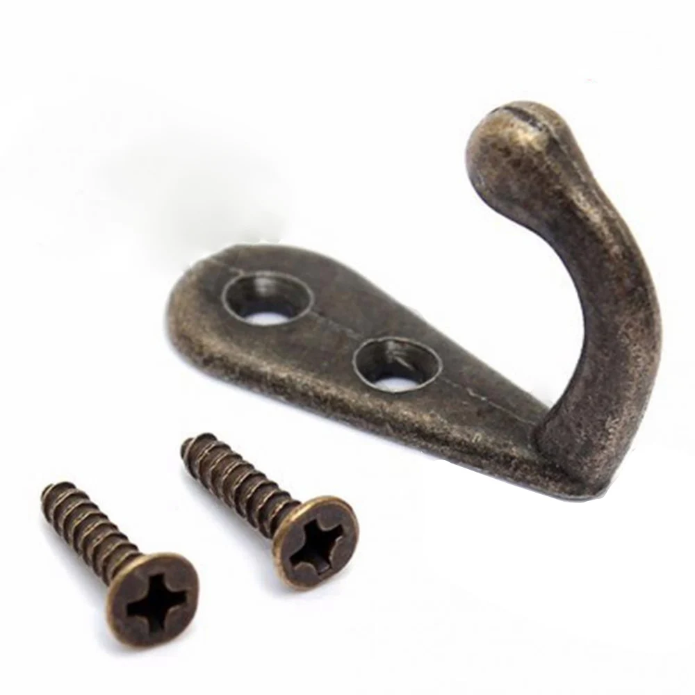 

With Screws Hook Zinc Alloy Organization Rustic Single Supplies Vintage Wall Mounted 25 PCS Hat Keys Household