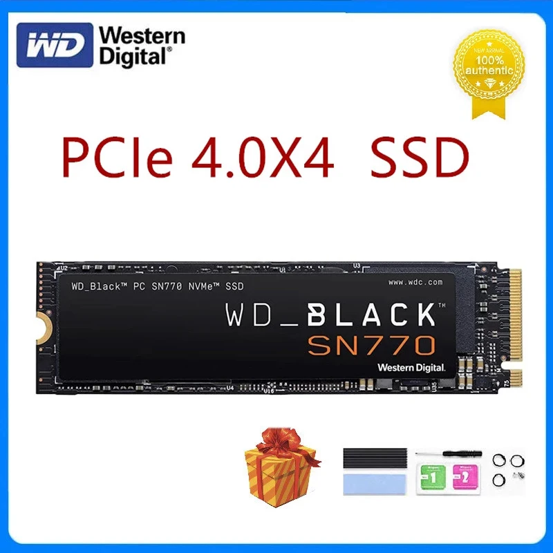 Western Digital WD BLACK SN770 2TB 1TB 500GB 250GB Internal Gaming Solid State Drive Gen4 PCIe M.2 2280 SSD Original