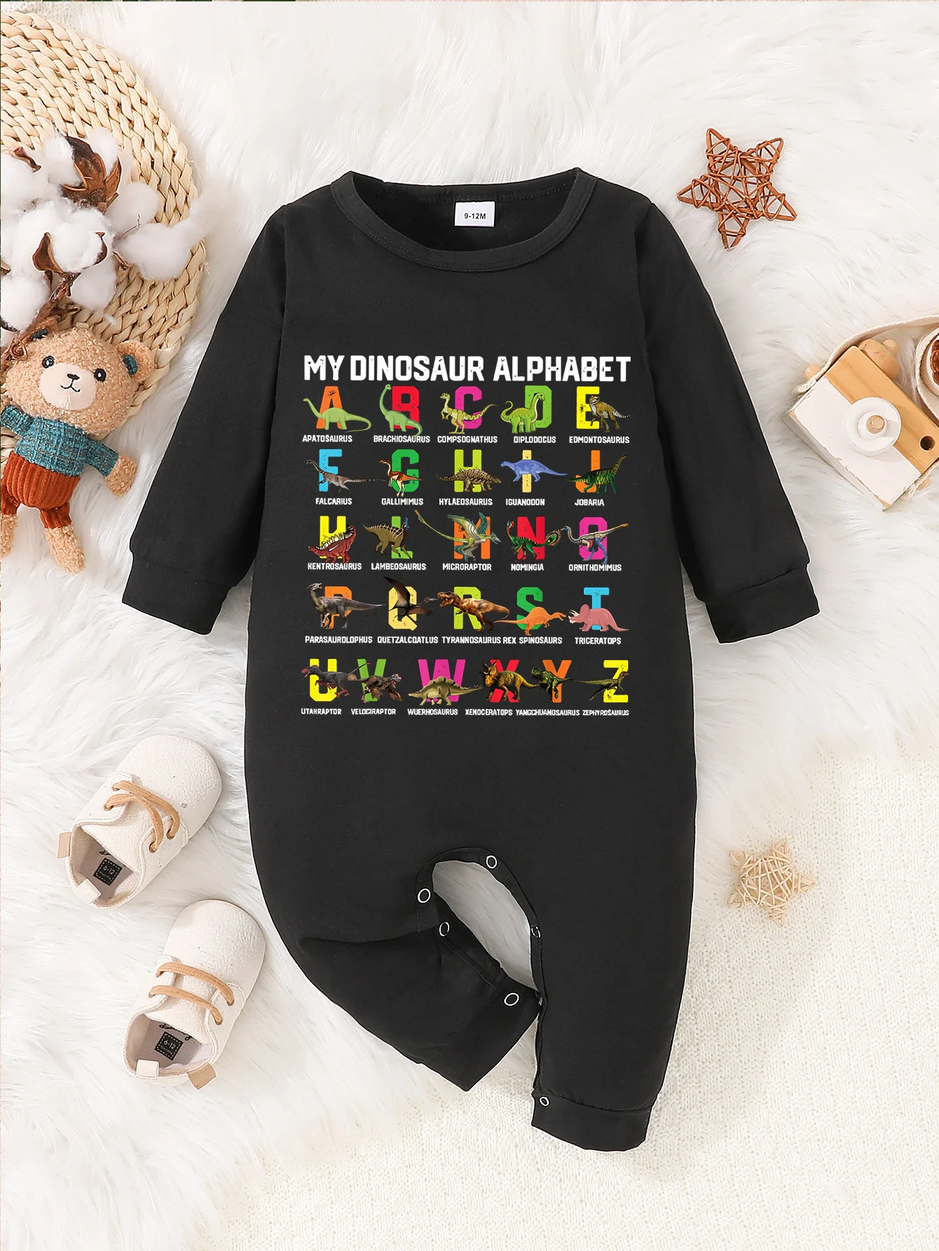 

Детские комбинезоны с забавными буквами алфавита, Слитная одежда с длинным рукавом и принтом Крейзи бабушки, одежда для маленьких мальчиков и девочек, комбинезон