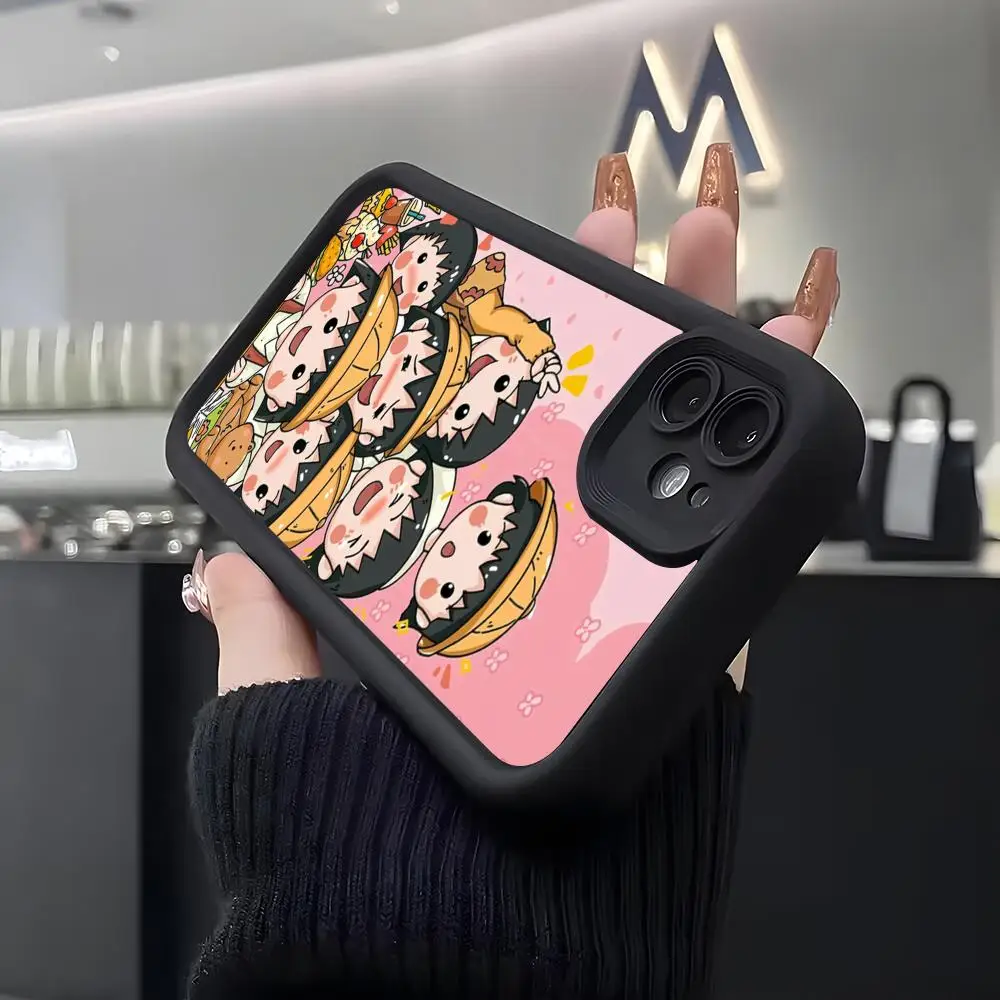 Фото Чехол для телефона C-Chibi M-Maruko-chan для IPhone Air 17 Pro Max 16 E 15 14 Pro Max 13 12 11 Mini Plus, мягкий силиконовый черный чехол №1