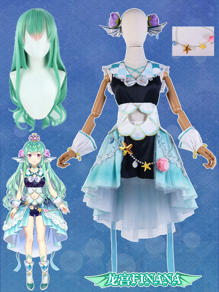 

Pre-Sales VTuber Finana Ryugu Cosplay Costumes Women Cute Dress Party Clothing Anime Outfits Halloween Uniforms Finana Ryugu