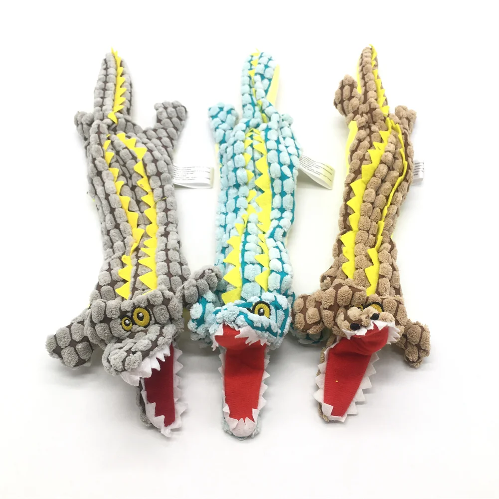 

Creative Crocodile Plush Pet Toys Small Medium Dogs Chew Squeaky Toy Puppy Interactive Biting Squeaker Animals Toy Pets Supplies
