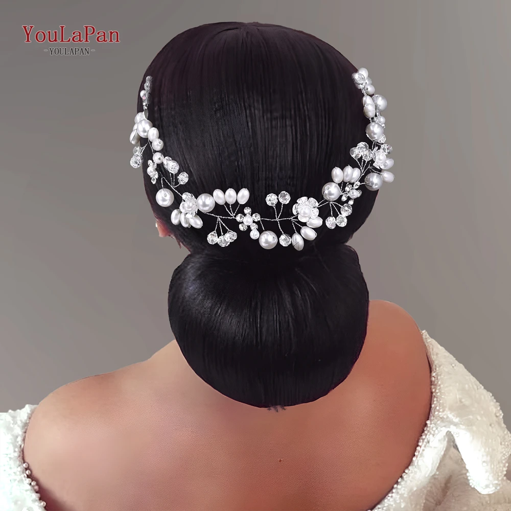 YouLaPan простые свадебные заколки для волос с жемчугом и кристаллами Свадебные