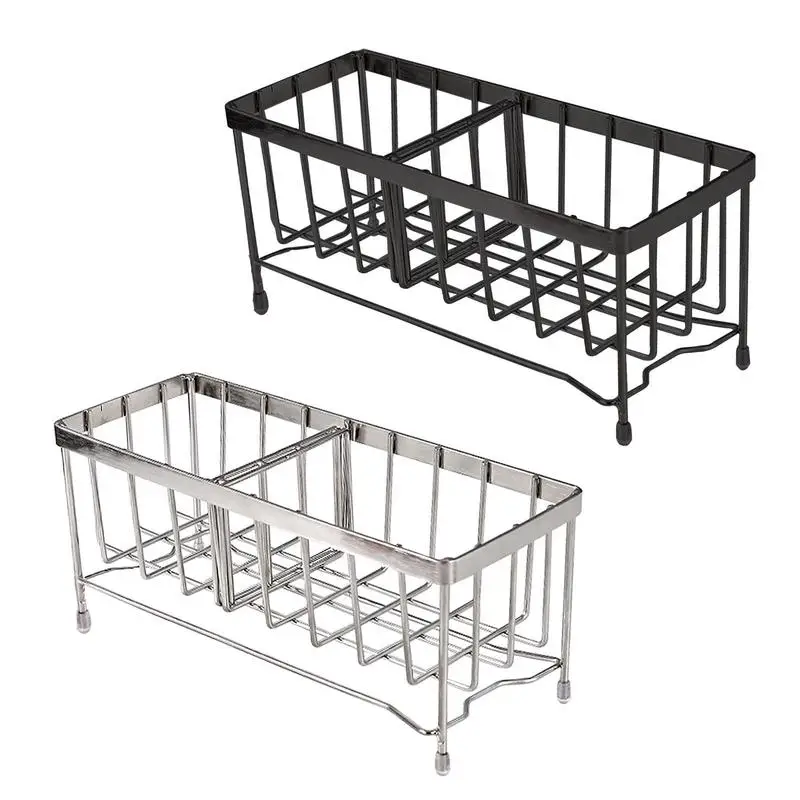 

Kitchen Sink Caddy Sponge Holder Stainless Steel Sink Drain Rack With Tray Shelf Basket Organizer Kitchen Storage Accessories