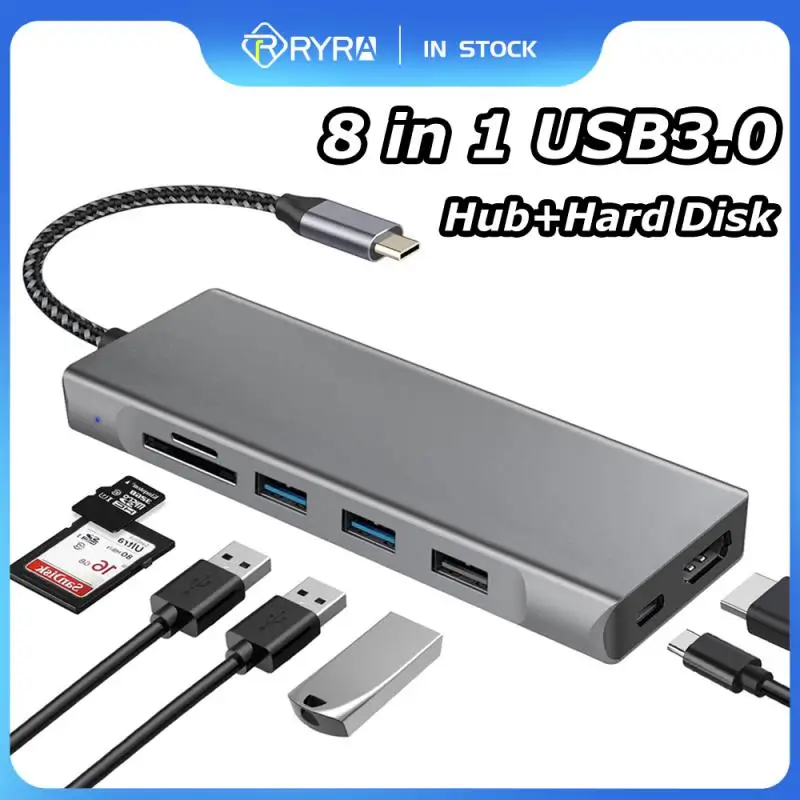 

USB-концентратор RYRA 8 в 1, USB 3.0 Type-C, HDMI, 4K M.2