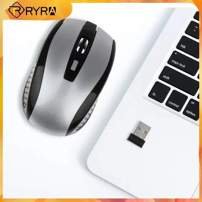 

RYRA 1600DPI USB Wireless Mouse 2.4Ghz Gamer Mouse 3-Gear 6 Keys Mute For PC Laptop Office Adjustable Gaming Mice Battery Mouse