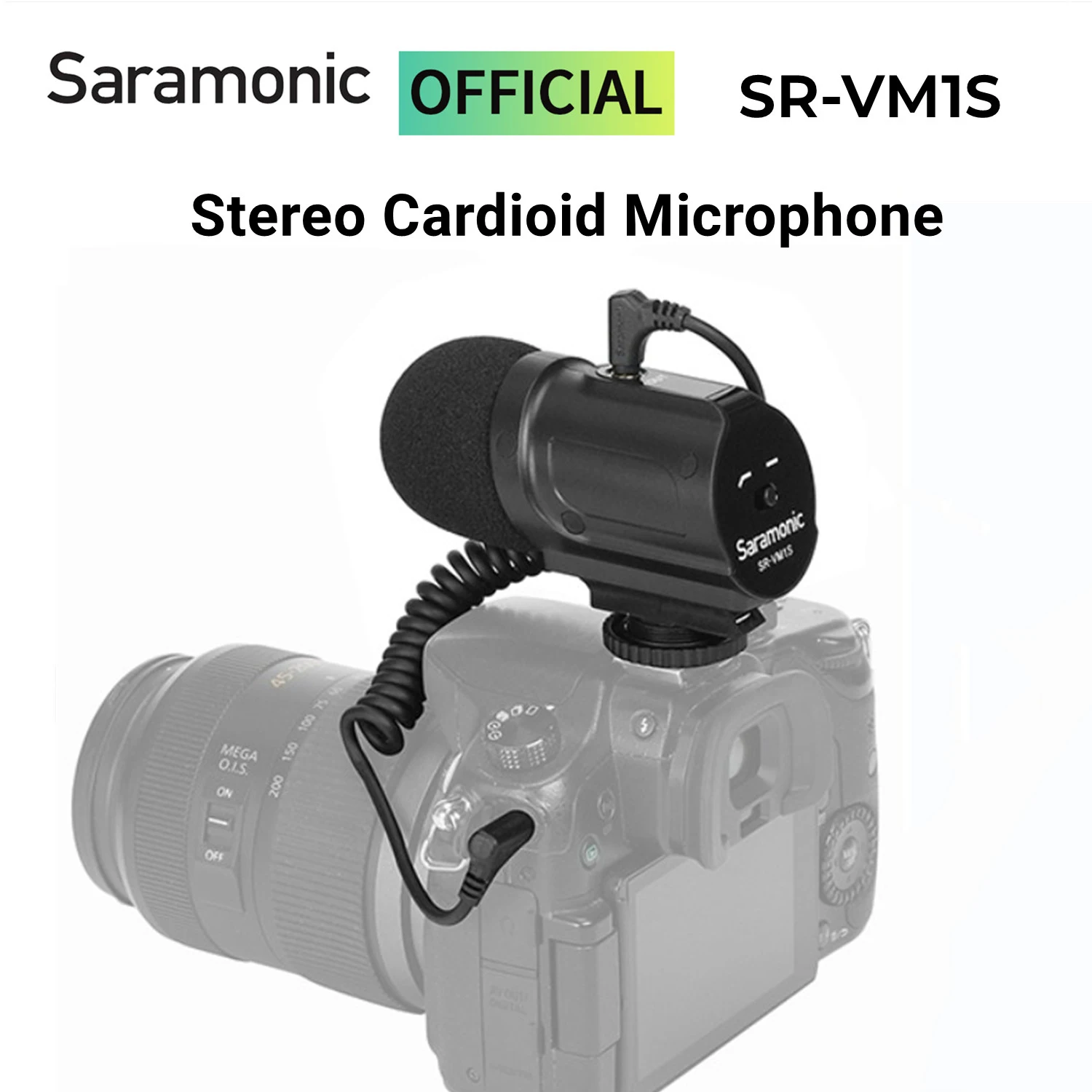 Saramonic SR-VM1S Professional Stereo Cardioid On-camera Shotgun Condenser Microphone for DSLR Camera Youtube Live Streaming