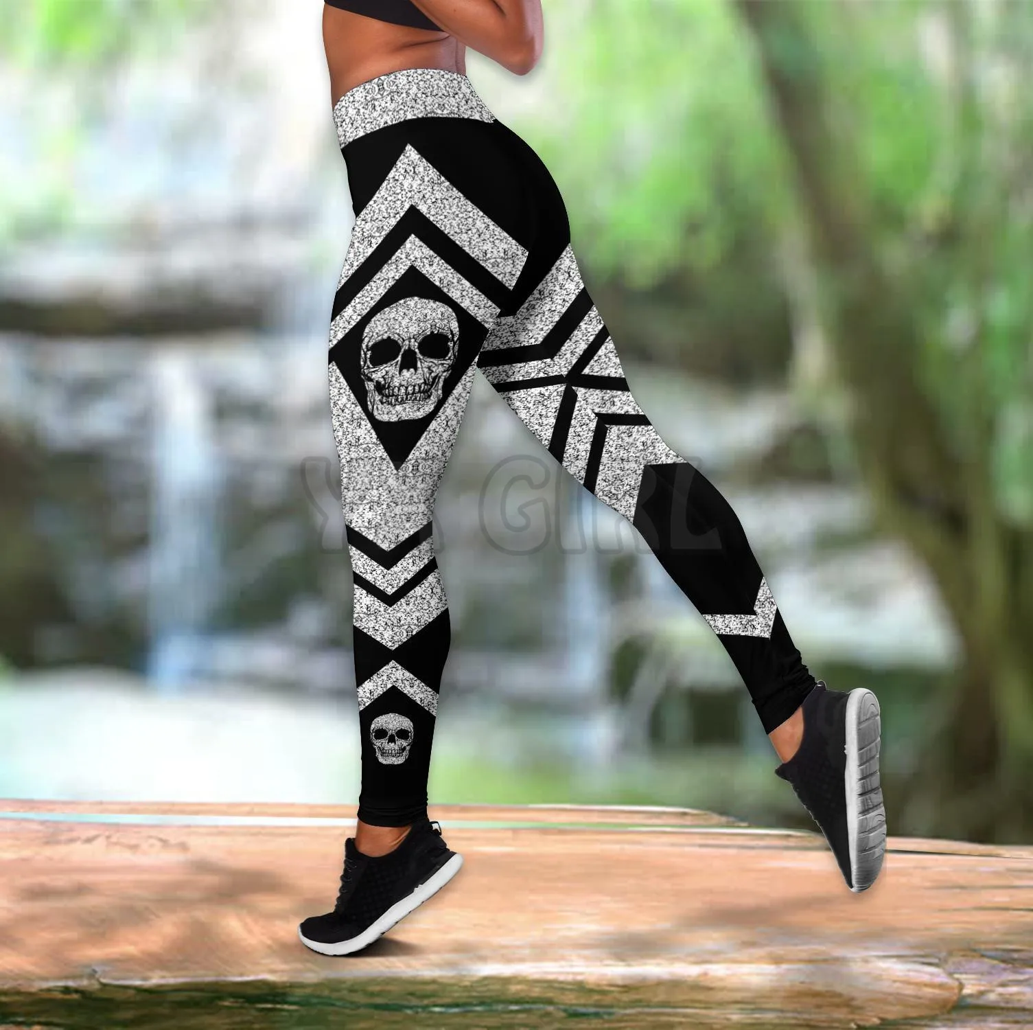 YX комбинированная толстовка с изображением дракона для девушек + леггинсы одежда