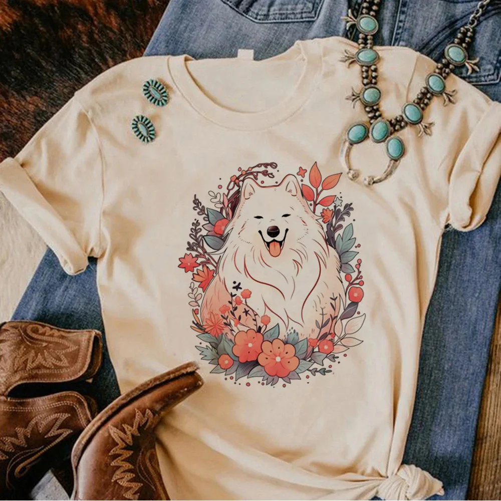 Футболка Samoyed женская футболка аниме Y2K в стиле 1920-х с забавной мангой