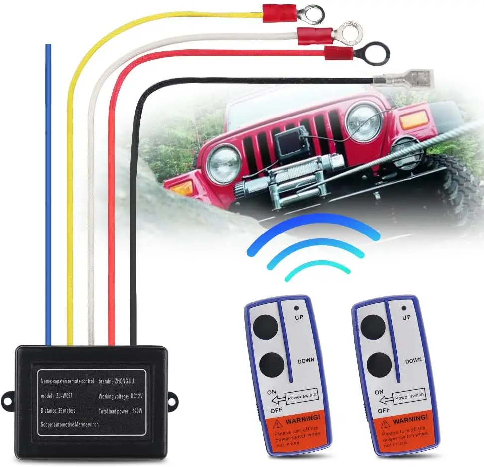 Universal 12V Voltage Recovery Winch Crane Wireless Remote Controller Twin Remote Kits For Truck Jeep ATV SUV Accessories