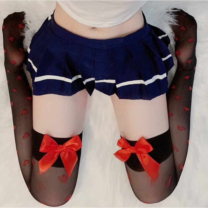 Лолита красный бант выше колена длинные носки сексуальные чулки женские милые