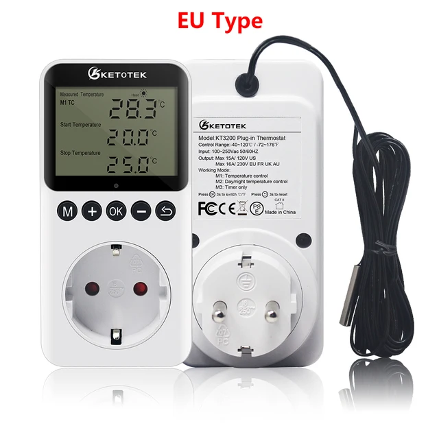 

KETOTEK KT3200 Термостат с таймером