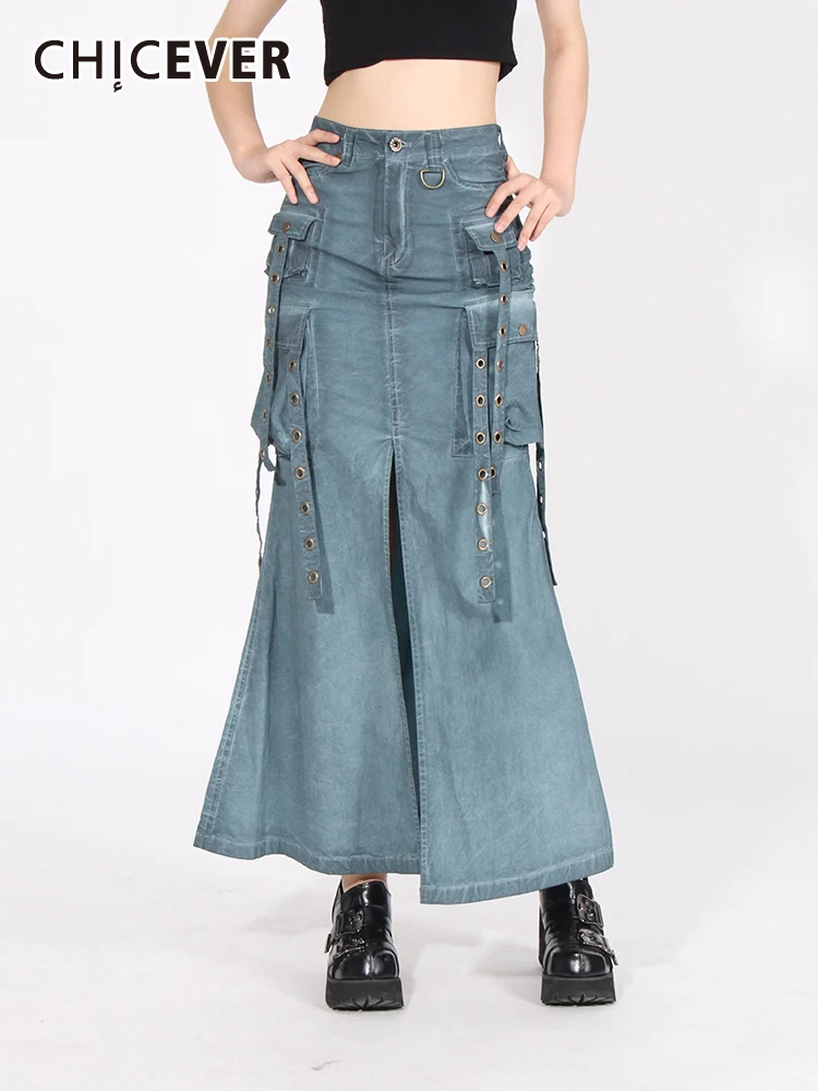 

Женская уличная юбка с карманами VGH, однотонная винтажная облегающая юбка миди с высокой талией, летняя одежда