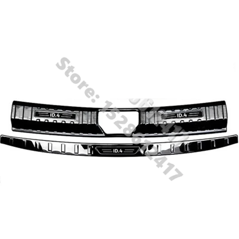 

Для Volkswagen ID.4 VW ID4 2021-2022 защитный бампер из нержавеющей стали для задней двери автомобиля, протекторная пластина багажника, протекторная плас...