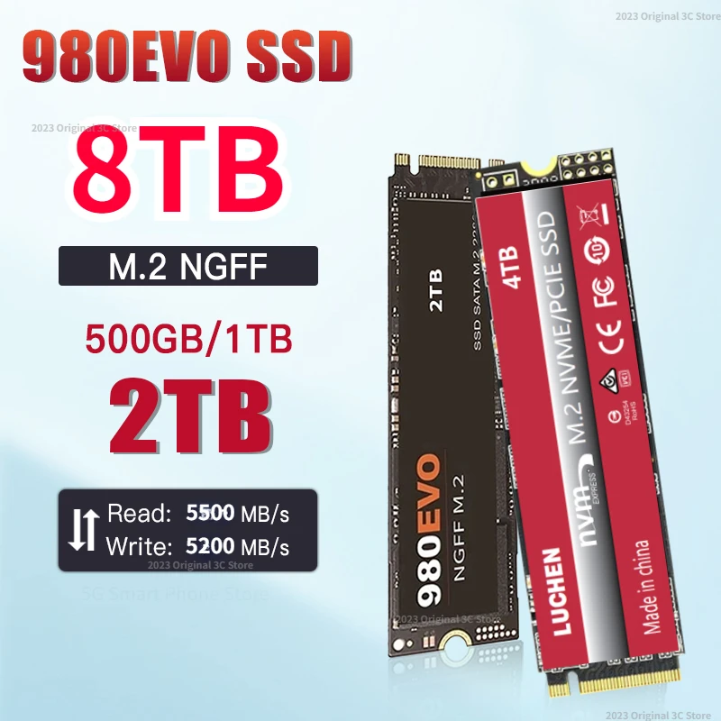 

8TB 2023 Original 4TB 1TB SSD M2 NVMe 500GB Internal Solid State Drive Disk 2TB Hard Disk 980 EVO for Laptop Desktop Mac