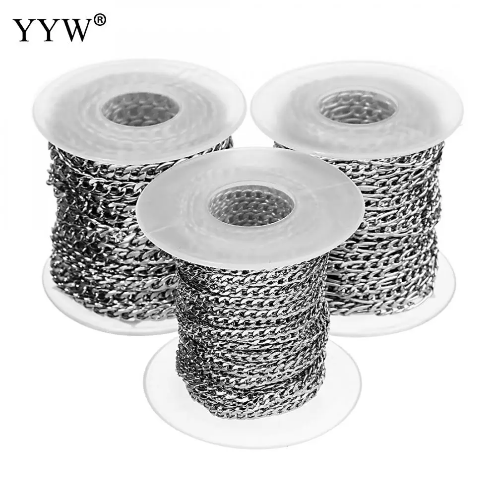 YYW Stainless Steel jewelers jewellry Chains 3/4/5mm Necklace Chains For Bracelet Extension Chain DIY Jewelry Components No Fade