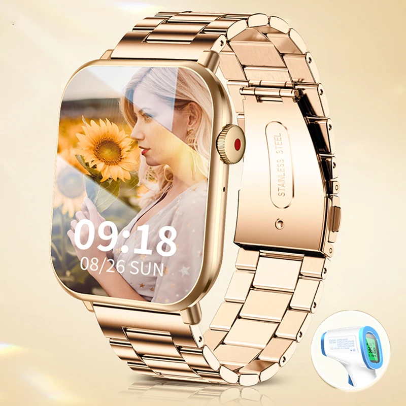 Роскошные Цифровые Умные Часы Для Женщин Фитнес Спорт Мониторинг Температуры
