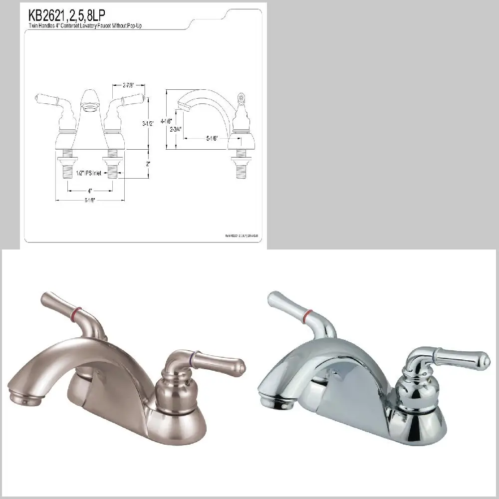

High-Quality Brushed Nickel 4-Inch Long-Lasting Bathroom Faucet - Stunning Finish, Smooth Operation & Solid Construction.