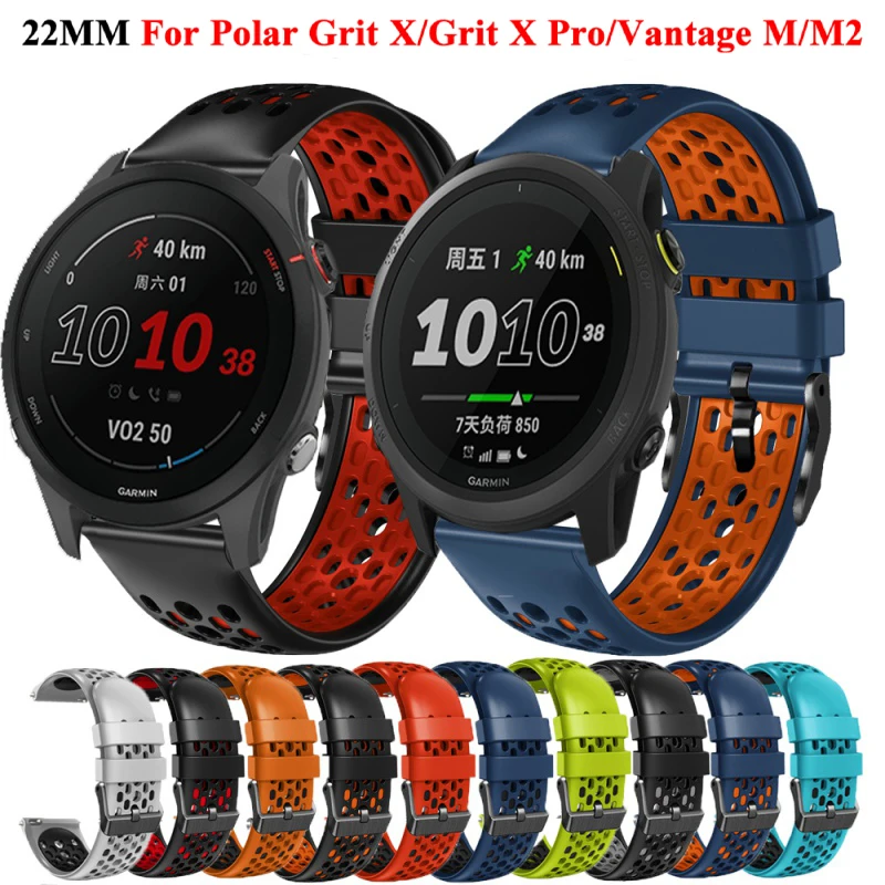 

22mm For Polar Vantage M M2 Silicone Wristband For Polar Grit X /X Pro For COROS APEX Pro/46mm Bracelet Straps Smart Watch Bands