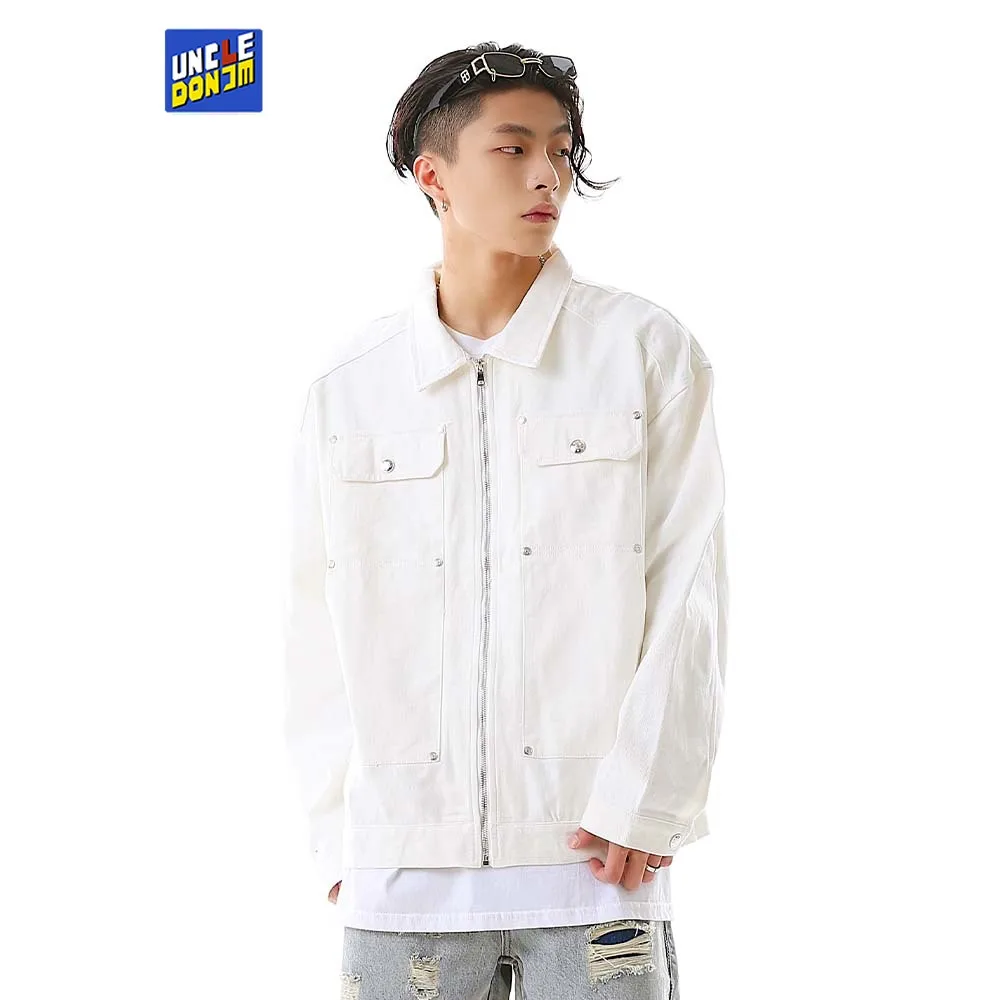 

Moto & Biker Jean Jacket Men Street Wear Black Denim Jacket Men 2022 Autumn And Winter Cowboy Jacket