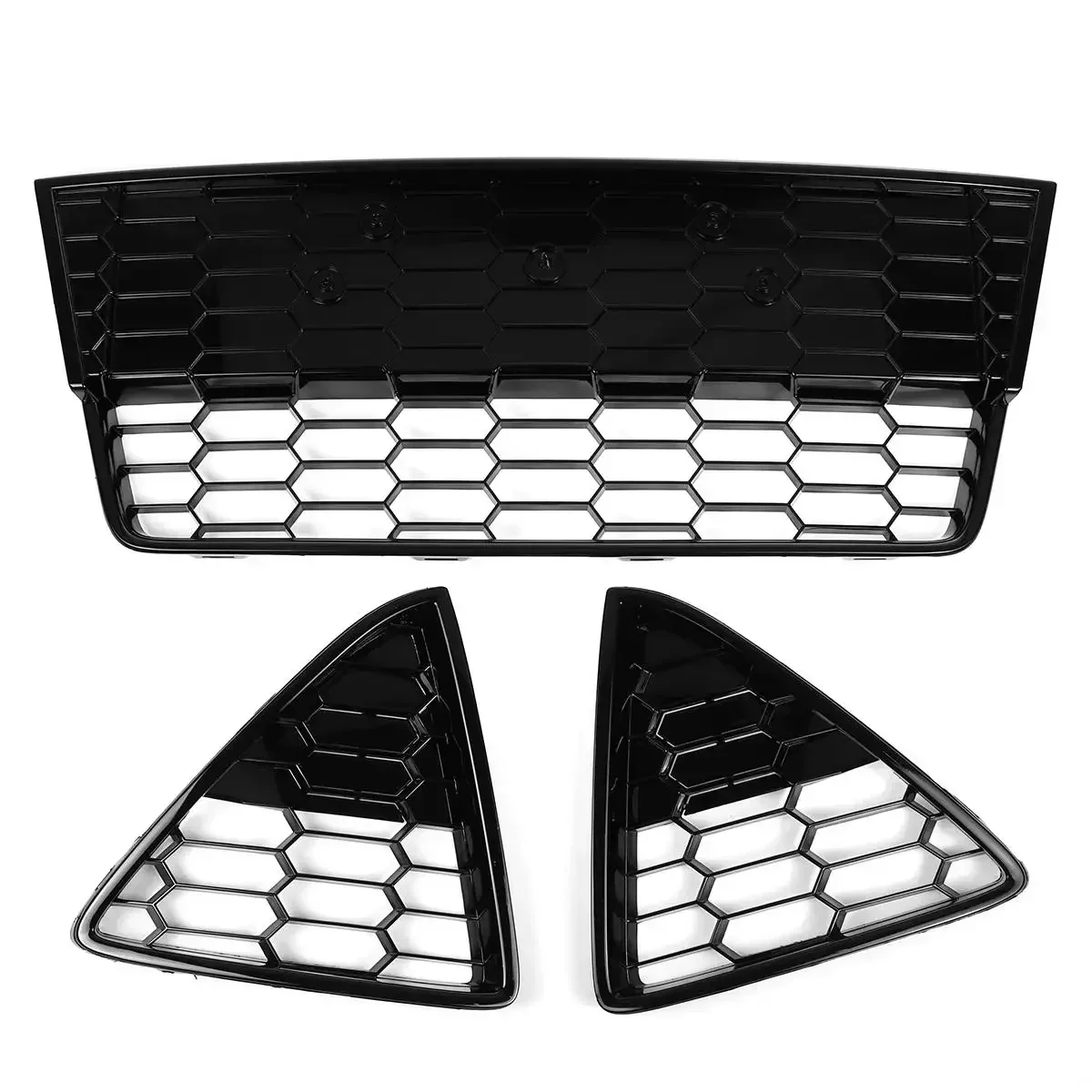 Фото Комплект из 3-х решеток радиатора Zetec S Style (нижняя, гоночная, сотовая сетка) для Ford Focus Estate MK3 2012-2014, обвес №2