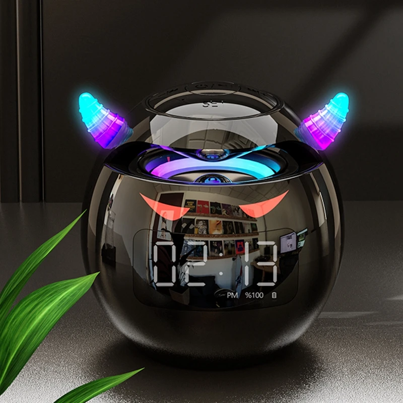 

Мини-динамик RGB с Bluetooth, прикроватный будильник, сабвуфер светодиодный светодиодным дисплеем, HD микрофон, гарнитура для звонков, поддержка TF-...