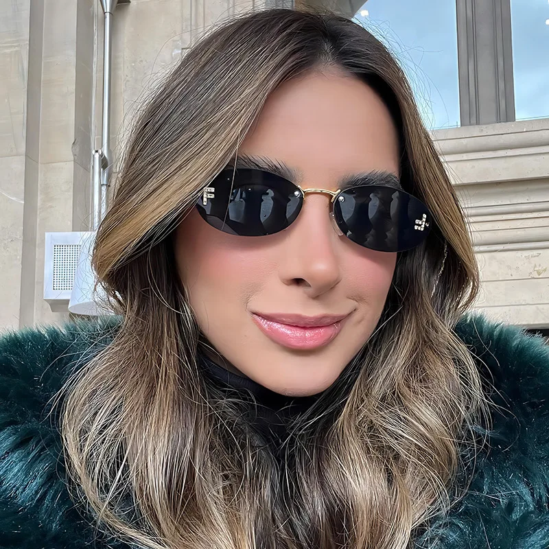 Солнцезащитные очки без оправы UV400 #2024 300371