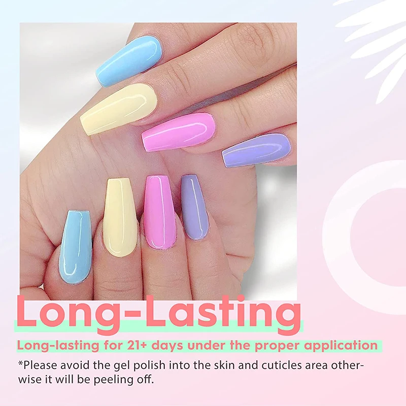YOKE FELLOW Nail Gel Polish Kit Macaron Candy Colour Series Set Semi Permanent Soak Off UV LED Nails Varnish For Art | Красота и