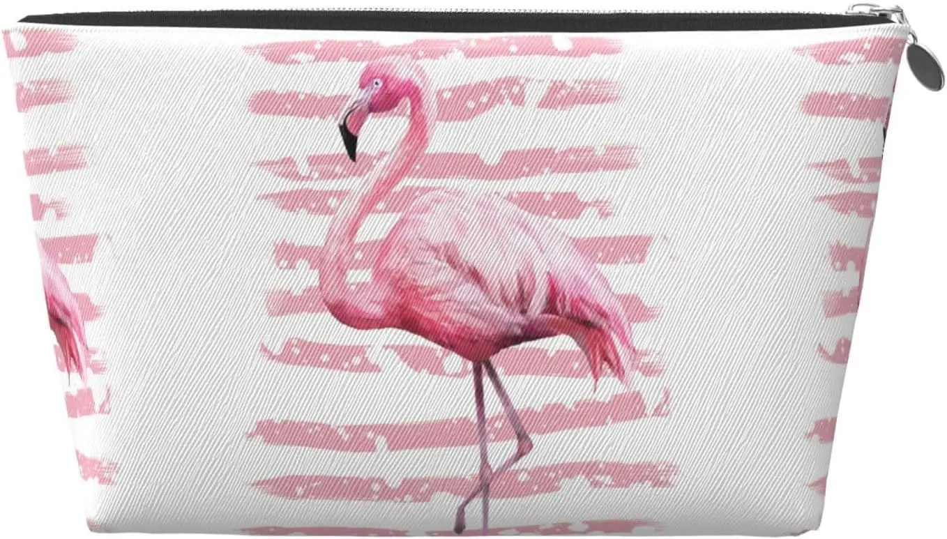 Женская косметичка с фламинго дорожный размер туалетные принадлежности кожаная