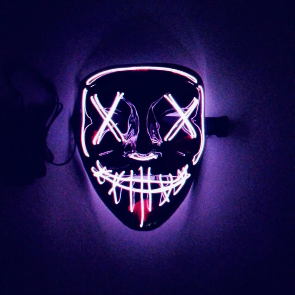 Magicool Новый дизайн EL Wire Led Светящиеся маски DJ Bar Хэллоуин Вечеринка Маскарадные для