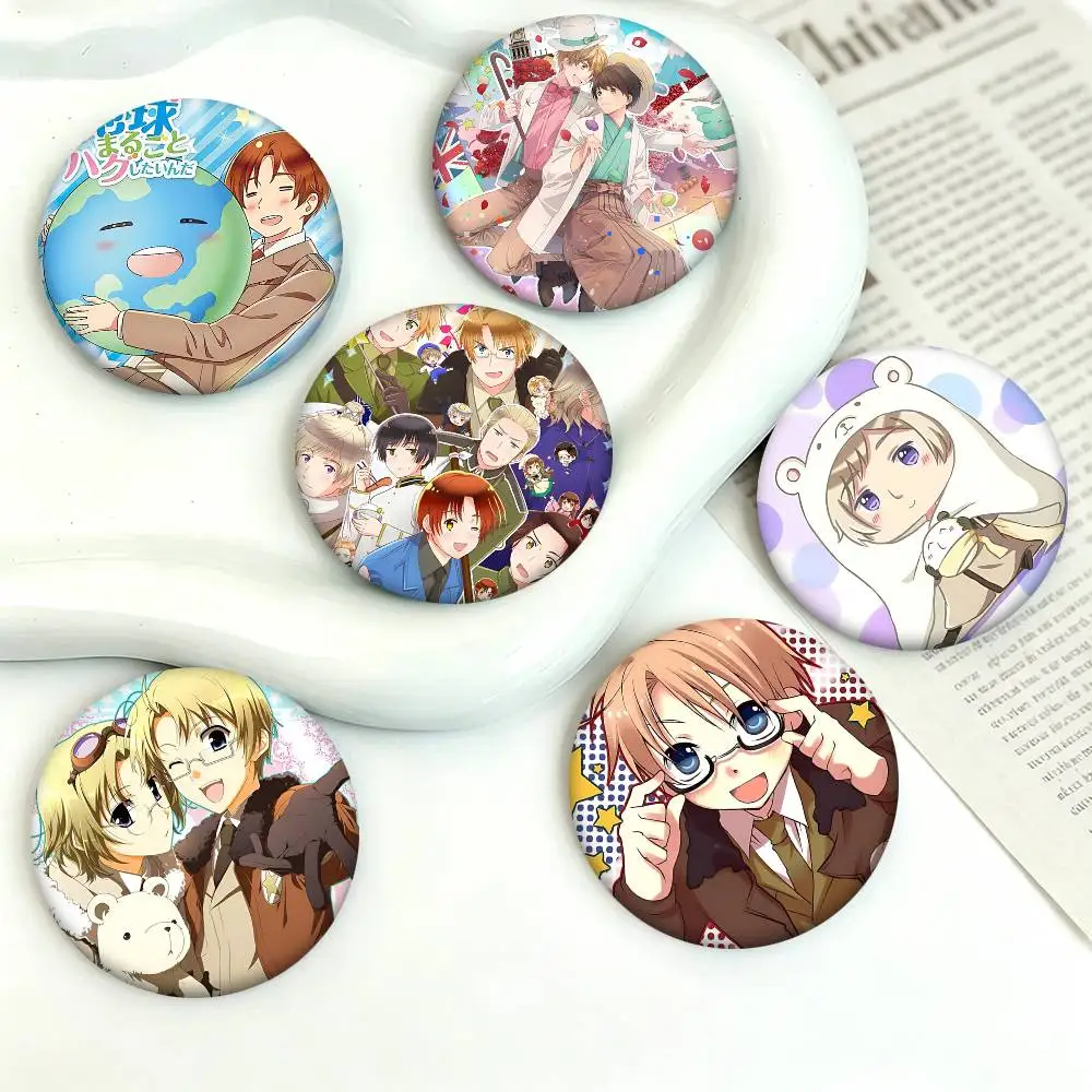 Фото Креативный круглый значок-брошь по аниме Hetalia World Series, аксессуар для одежды и рюкзаков, значок на лацкан №1