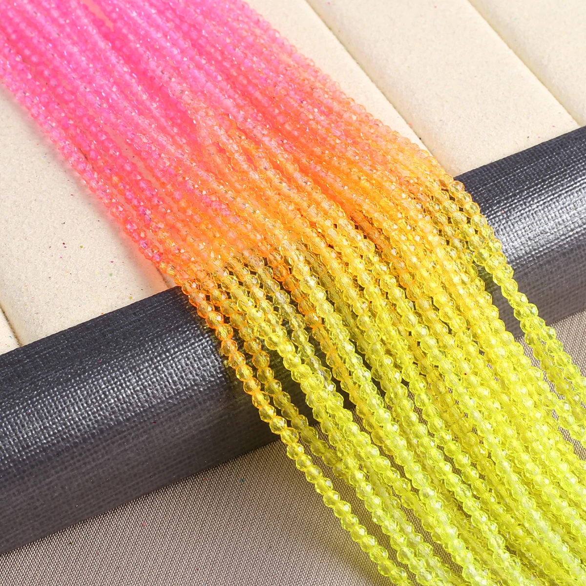 

Natural Crystals Spinel Stone Beads Yellow Pink Gradient Loose Spacer Beads For Jewelry Making DIY Bracelets Necklaces Strand