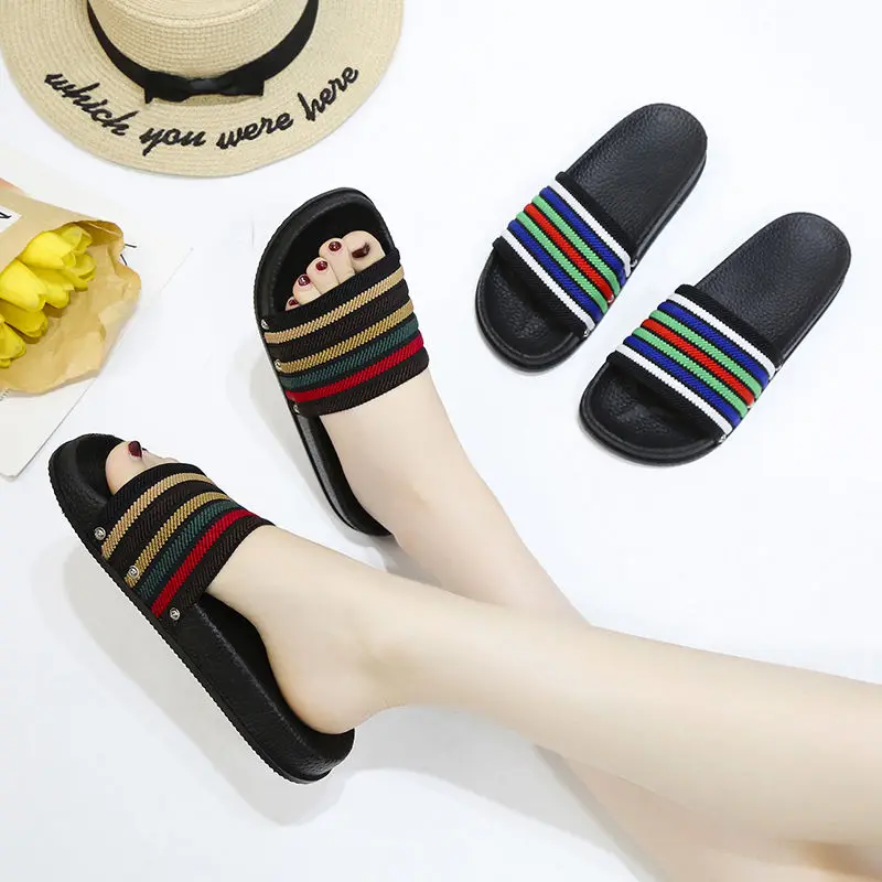 Home Sandals Woman with Free Shipping Slipper Comfortable Flat Designer Slippers for Women Indoor House Summer New 2023 Fashion