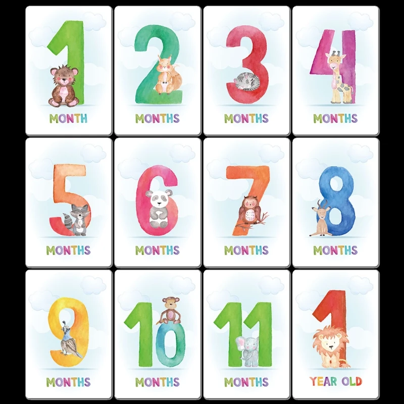 

Baby Moment Cards Unisex Landmark Memory Milestone Photo Cards & Pregnancy & for KEY Age Markers Perfect Baby Shower Gif