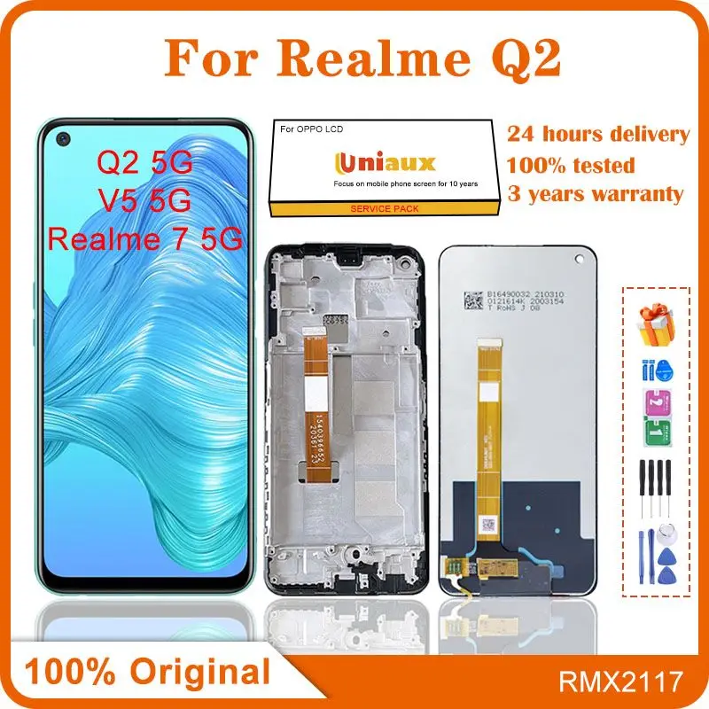 6,5 'оригинальный для Realme Q2 RMX2117 ЖК-дисплей, запасные части