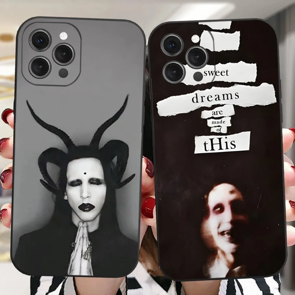 Marilyn Manson как секретный чехол для телефона iPhone 16 15 14 13 12 11 Plus Pro Max XR XS X 7 8 SE Mini