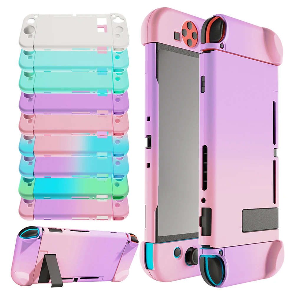 

4pcs Detachable Soft PC Shell Protective Case Cover with Thumb Caps Fit for Nintendo Switch Game Console Anti-slip Protector