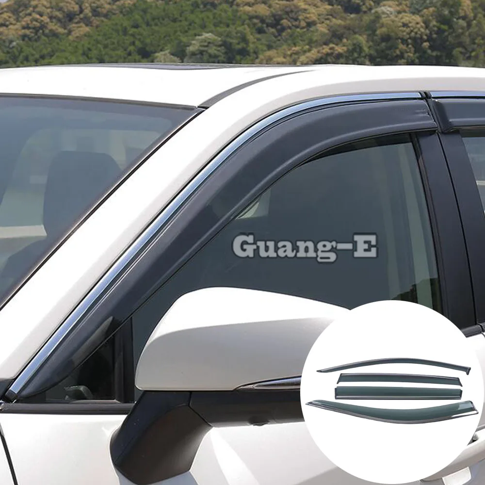 

Боковые дымчатые оконные козырьки, дефлекторы для вентиляционных отверстий, дождевики, автомобильные аксессуары, внешний декор, 4 шт. для Toyota Rav4 2019 2020 2021