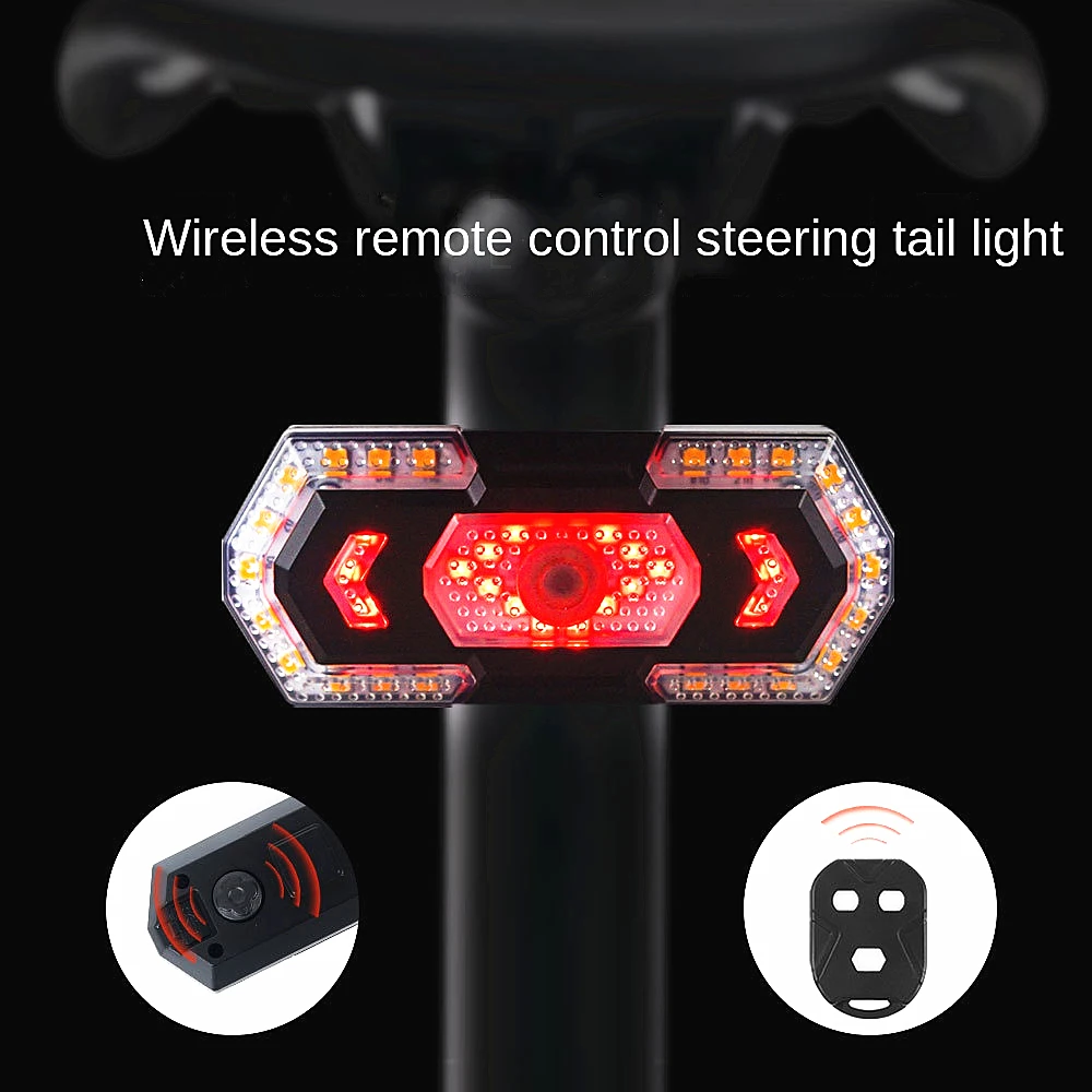 

New Remote Control Turn Signal Tail Light USB Charging Waterproof Highlight 40LED Bicycle Tail Light With Horn Warning Light