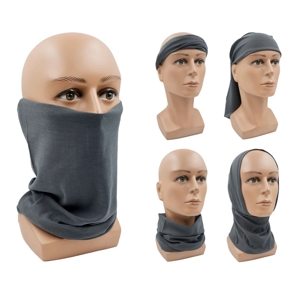 

Outdoor Dark Gray Headband Seamless Hiking Cycling Bandanas Mask Neck Warmer Gaiter Face Shield Balaclava Unisex Scarves