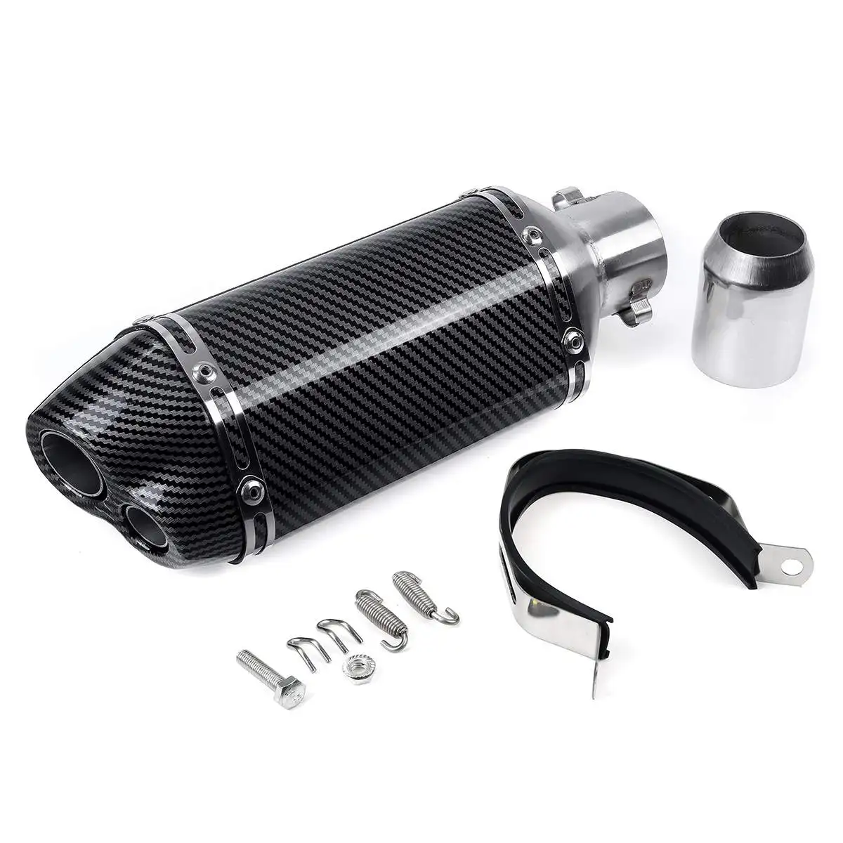 

Универсальная мотоциклетная выхлопная система из углеродного волокна, глушитель с двойным выходом, наконечник, труба из нержавеющей стали,...