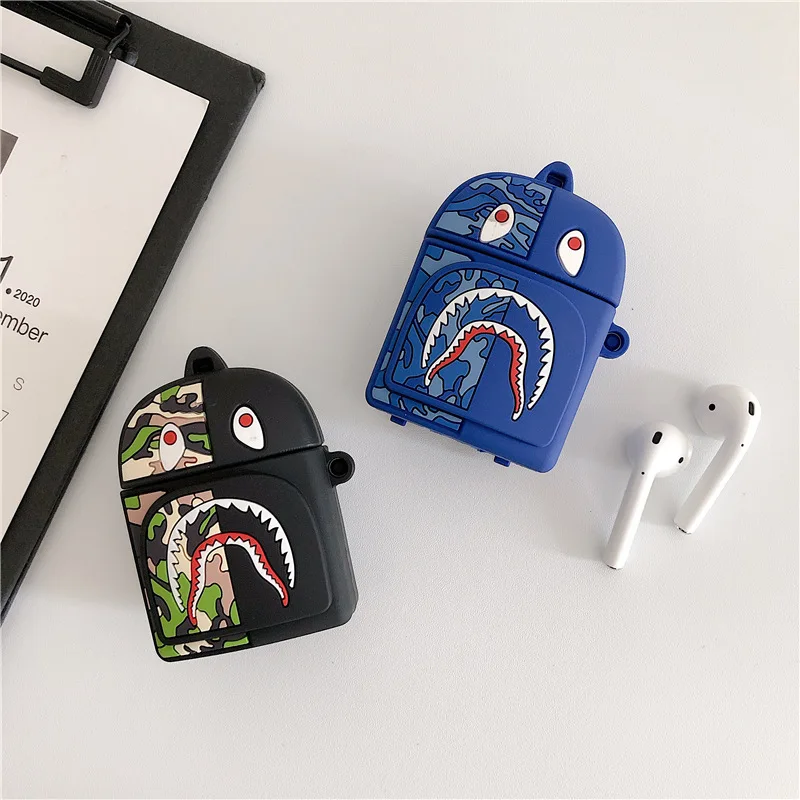 

Creative Shark Backpack 2021 AirPods 3 Case Apple AirPods 2 Case Cover AirPods Pro Case IPhone Earbuds Accessories AirPod Case